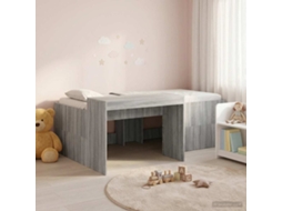Vidaxl Cama Alta Para Crianças Com Mesa Sonoma Cinzento