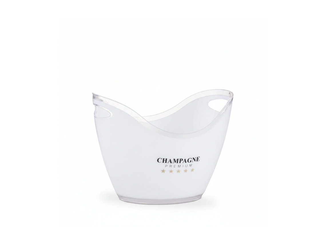 Relaxdays Balde De Gelo Para Champanhe, 6 L, Refrigeração De Bebidas, Axlxp: 25,5 X 34,5 X 26 Cm, Branco
