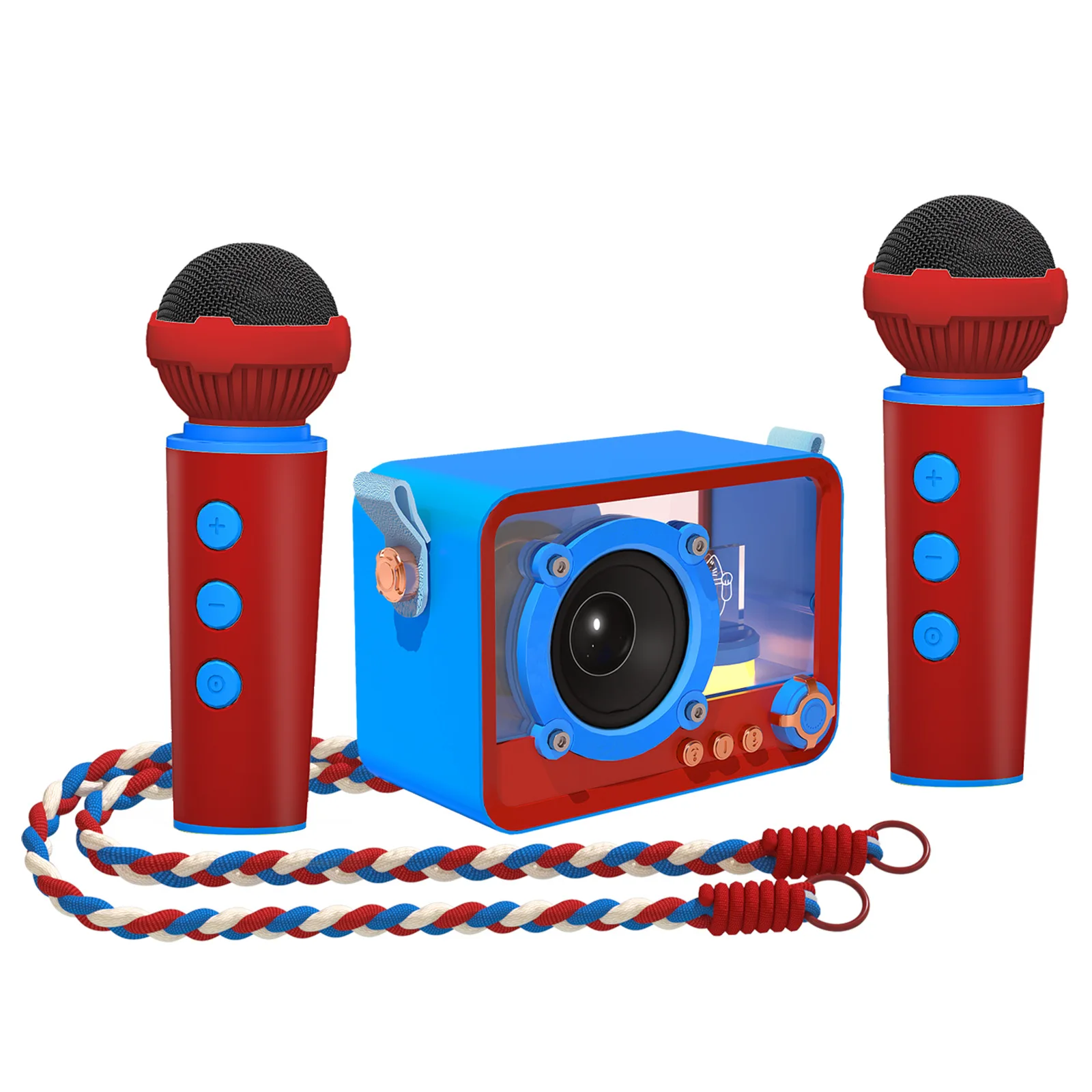 (azul) Caixa De Som Bluetooth Com Microfone