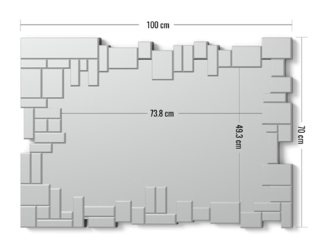 Espelhos Decorativos Modernos Espelhos Retangulares de Parede Prata 100X70cm