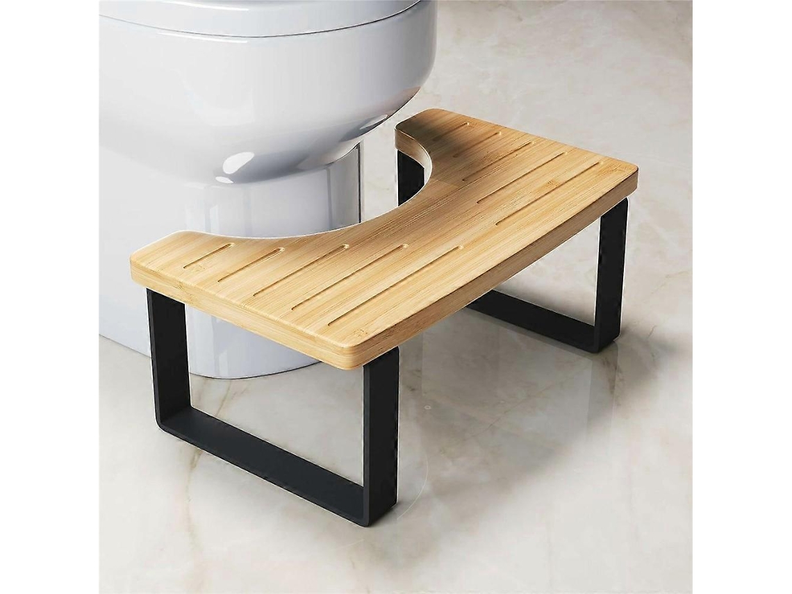 Banquinho De Apoio Para Vaso Sanitário, Bambu, Metal, Resistente