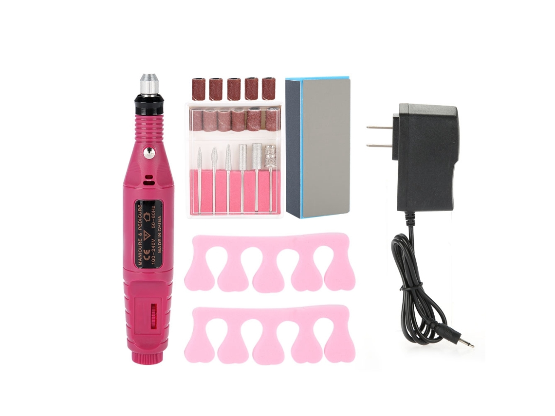 Kit Profissional De Furadeira Elétrica Para Unhas Com Lixa Manicure E Pedicure