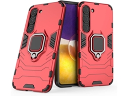 Capa Militar Fecho Anel Proteção Antiriscos para Samsung Galaxy S23 Hongwe. Anti choque Magnética Vermelho1