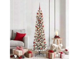 Vidaxl Árvore De Natal Artificial Branco 180 Cm Pvc, Metal E Plástico
