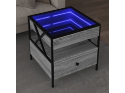 Vidaxl Mesa De Centro Luzes Led Infinity 50x50x51 Cm Cinzento Sonoma