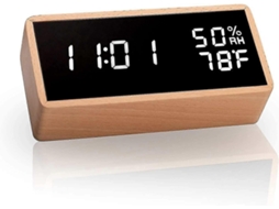 Despertador Eletrônico, Despertador Digital De Madeira Com 3 Funções De Alarme, Relógio Digital Alimentado Por Usb Com Display Led Slowmoose