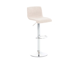 Banco de bar Hover em tecido creme/metal cromado CLP