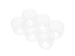 6 Peças Copo De Café 100ml Vidro De Parede Dupla Transparente Resistente Ao Calor Para Café, Chá E Leite