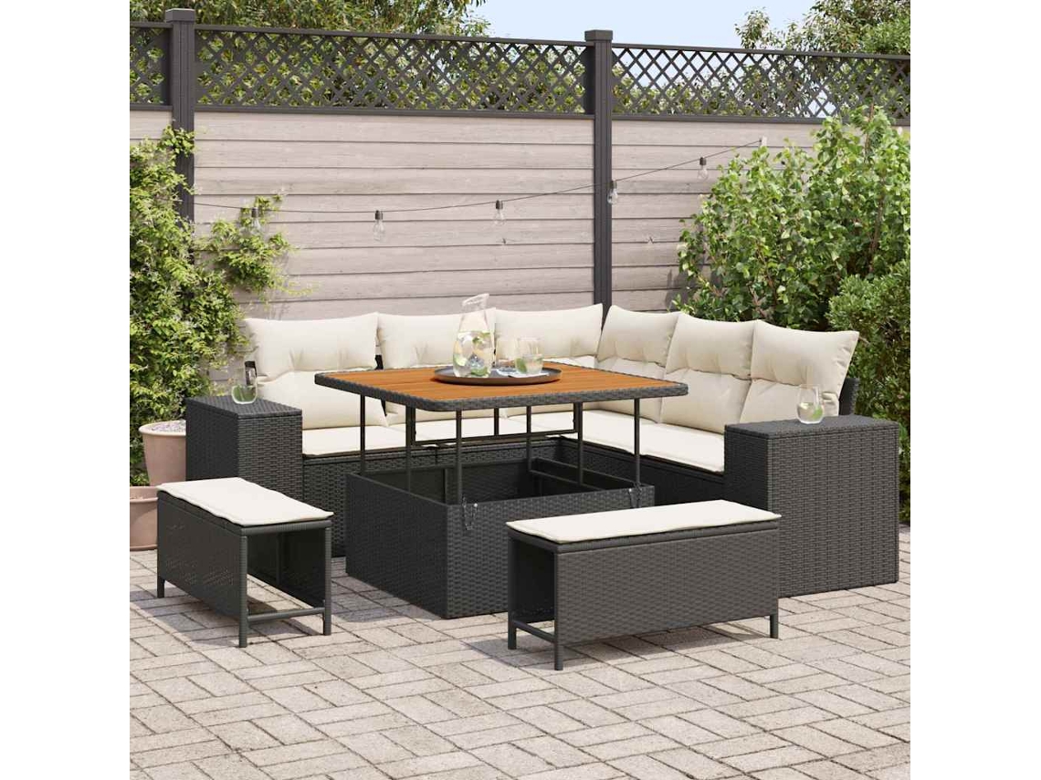 Vidaxl Conjunto De Sofá De Jardim 8 Unid. 7-número De Lugares