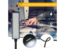 Lâmpada para Máquina de Costura 30 Leds Base Magnética Tubo Flexível Luz Brilhante | S/MARCA
