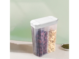 Recipiente Hermético Para Cereais E Grãos 2l - Organizador De Cozinha Transparente Com Compartimentos