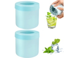 Formas Cilíndricas De Silicone Para Cubos De Gelo, 60 Cubos, Ideal Para Bebidas, Café E Utilização No Congelador.2 Peças Azul Hexinyigjly