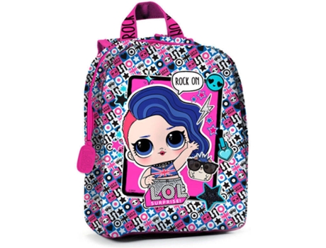 Mochila  LOL Surprise Rock Preto e Rosa (22x27x8,5cm)
