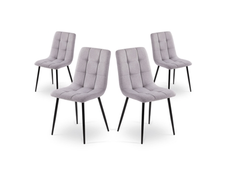 Conjunto de Cadeiras de Jantar Maya Light Grey X4 Design Vintage Cor Cinzento MC HAUS
