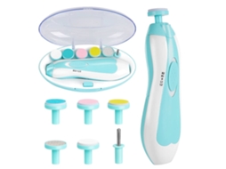 Lixa De Unhas Elétrica De Unha Para Bebê Aparador 6 Em 1 Azul Halinuia