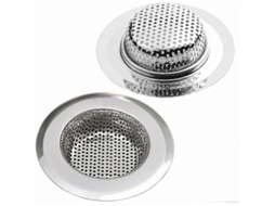 Conjunto de 2 filtros de ralo em aço inoxidável, 11,5 cm, para pias, banheiros e lavatórios, filtro anti-entupimento.