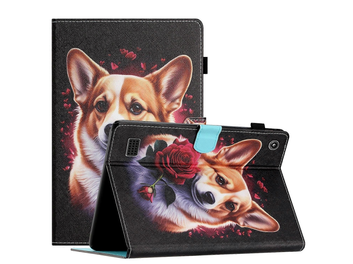 Capa de couro com costura colorida Webake para tablet Amazon Fire 7 (2019/2017/2015)