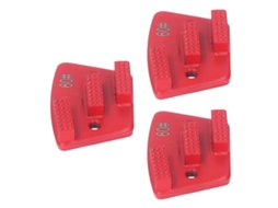 3 Sapatos De Esmerilado Diamante Trapecial Para Pisos De Concreto, 3 Dentes Largos, 2 Buracos, Disco De Recubrimiento Grit 60 Vermelho