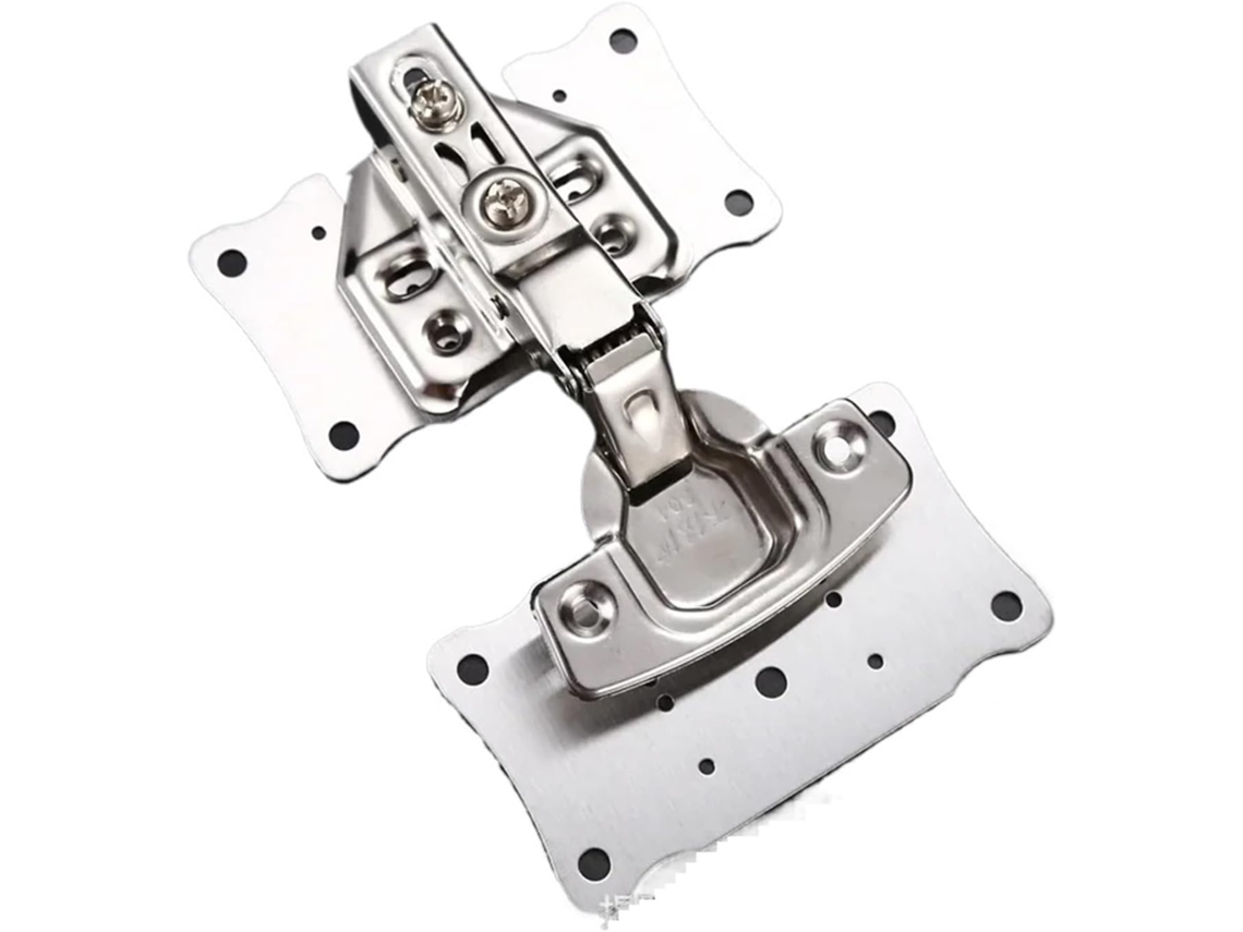 Placa De Reparo Para Dobradiça Porta Armário Em Aço Inoxidável Kit Fixação Oculta Com Fechamento Suave E Parafusos
