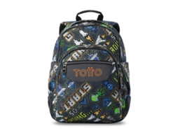 Mochila Escolar TOTTO Gamer, 44 X 33 X 13,5 Cm, Cinzento