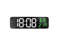 Relógio Digital Led Grande Para Uso Doméstico, Relógio De Parede Com Ecrã Grande - Caixa Preta, Branca E Verde.
