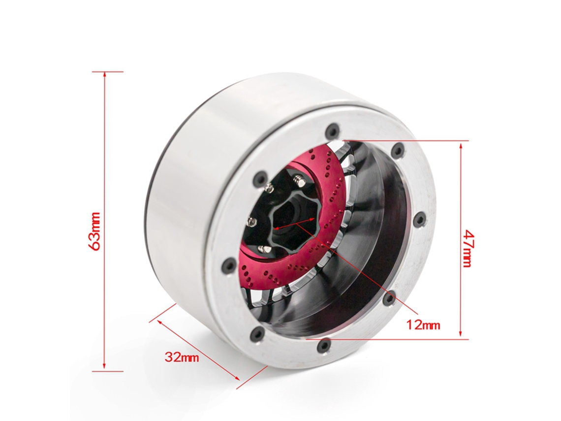 Mali aro de Liga de Alumínio Beadlock Hub 4pcs 2.2 Polegadas para Carro Rc 1/10 Trx4 Axial Scx10 90046 Scx10 Iii Axi03007 Axi03003