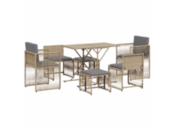 Garden Dining Set, Garden Dining Sets Vidaxl Bege Rattan / Vime (n/a)