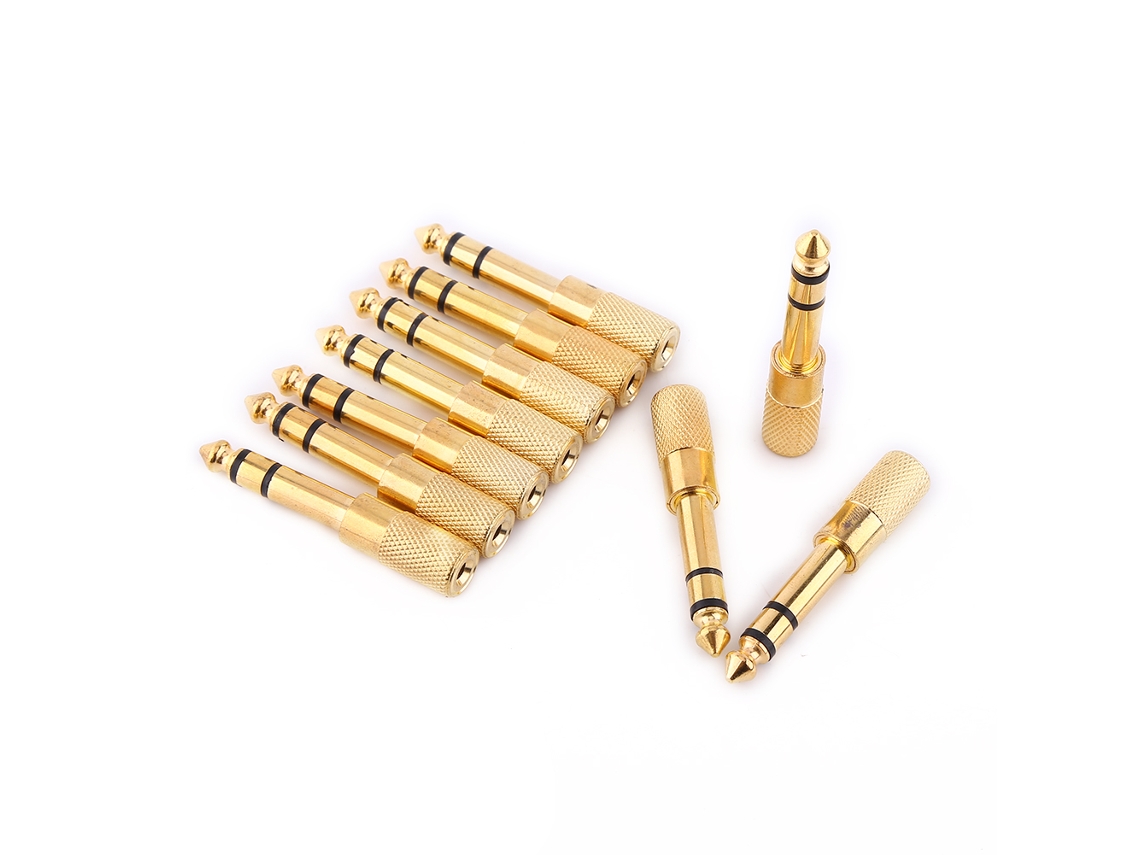 10pcs Adaptador De Áudio Estéreo Plug 6.5mm Macho Para 3.5mm Fêmea Para Fone De Ouvido E Microfone