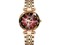Lurelia Relógio Feminino, Movimento De Quartzo, Analógico, Detalhes Com Strass, Aço Inoxidável, Verde