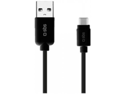 Cabo SBS TECABLEMICROC15K (Outlet Caixa Aberta - USB - USB-C - 1.5m - Preto)