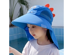 Chapéu De Verão Infantil Com Aba Larga Protetor Solar Chapéu De Pescador Para Menino Menina Azul Royal Tamanho Único