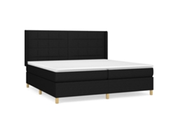 Cama com Molas/colchão 200x200 Cm Tecido Preto MAISON EXCLUSIVE