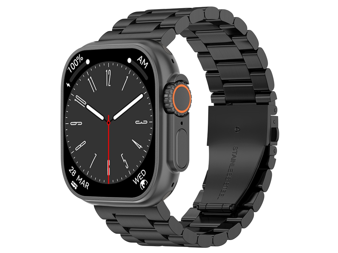 Smartwatch, Tela Hd De 2,1 Polegadas, Compatível Com Comunicação Nfc (near Field Communication). Mdug (pulseira De Aço Preta)