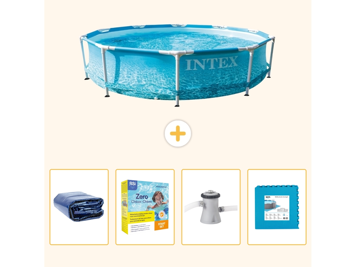 Intex Piscina Com Estrutura Redonda - 305x76 Cm - 5-peças Scb9