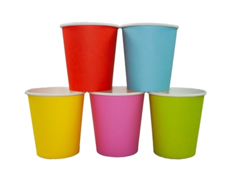 300 Unidades de Vasos de Papel Colorido EBAMBOO.