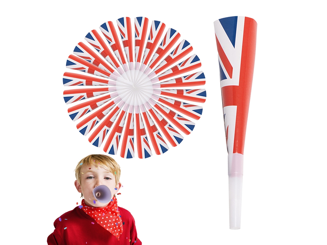 Ats boquerones de Fiesta Reutilizables da Union Jack para o Jubileu de Platina da Rainha de 2022
