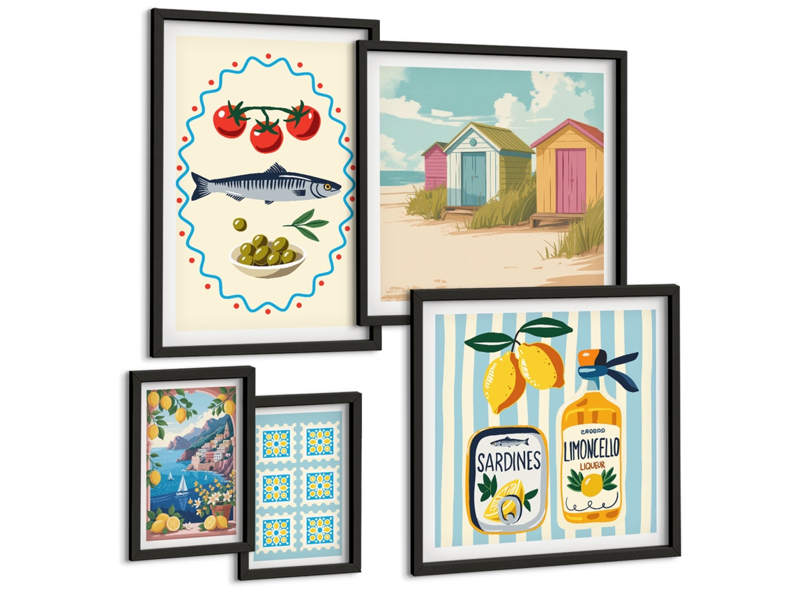 Conjunto De Pinturas Cozinha Mediterrânea Sabores Espelharte (5 Peças)