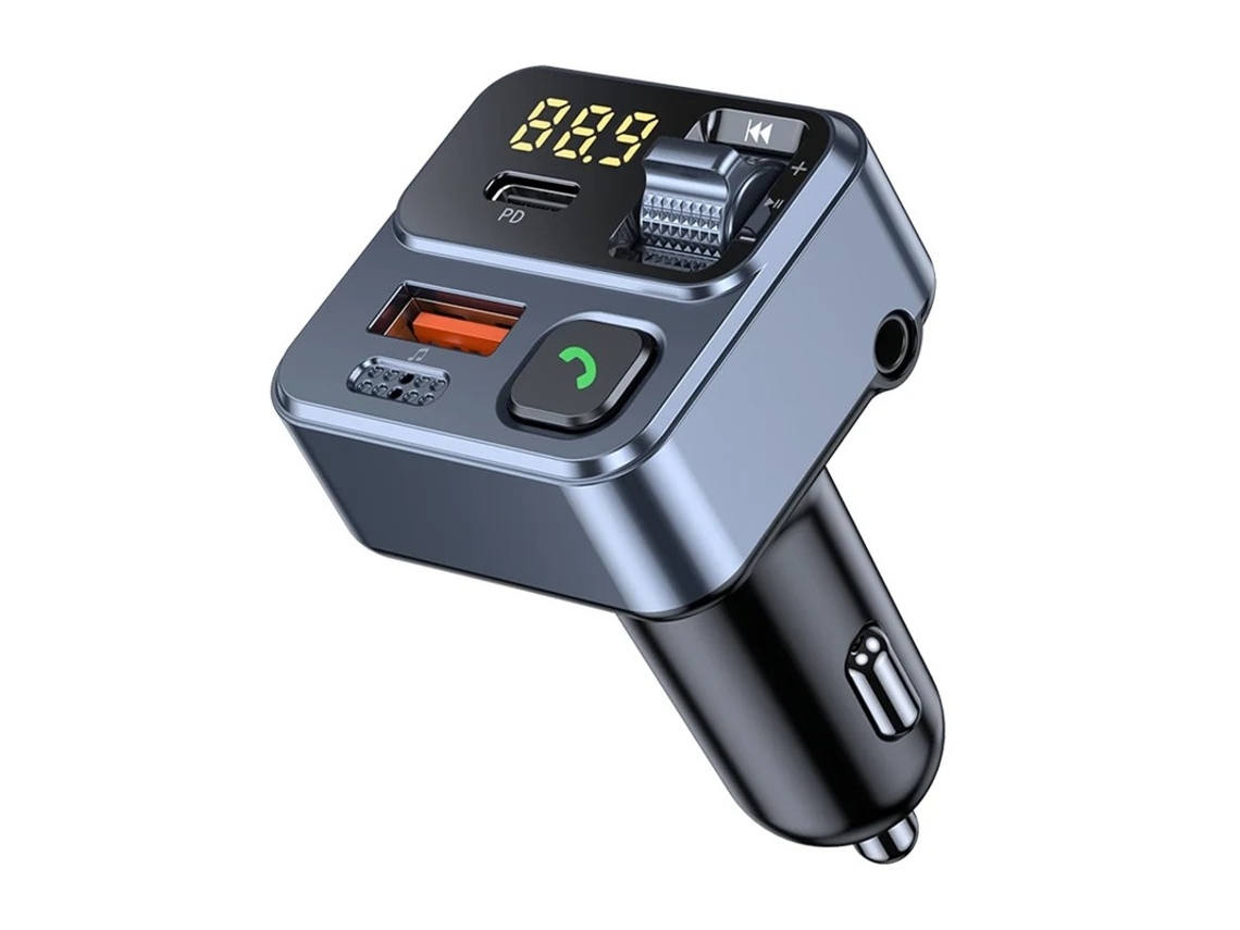 Adaptador Bluetooth Para Transmissor Fm Para Carro Carregamento Rápido De 42 W, Viva Voz, Suporte Para Unidade Usb Yizhood (preto)