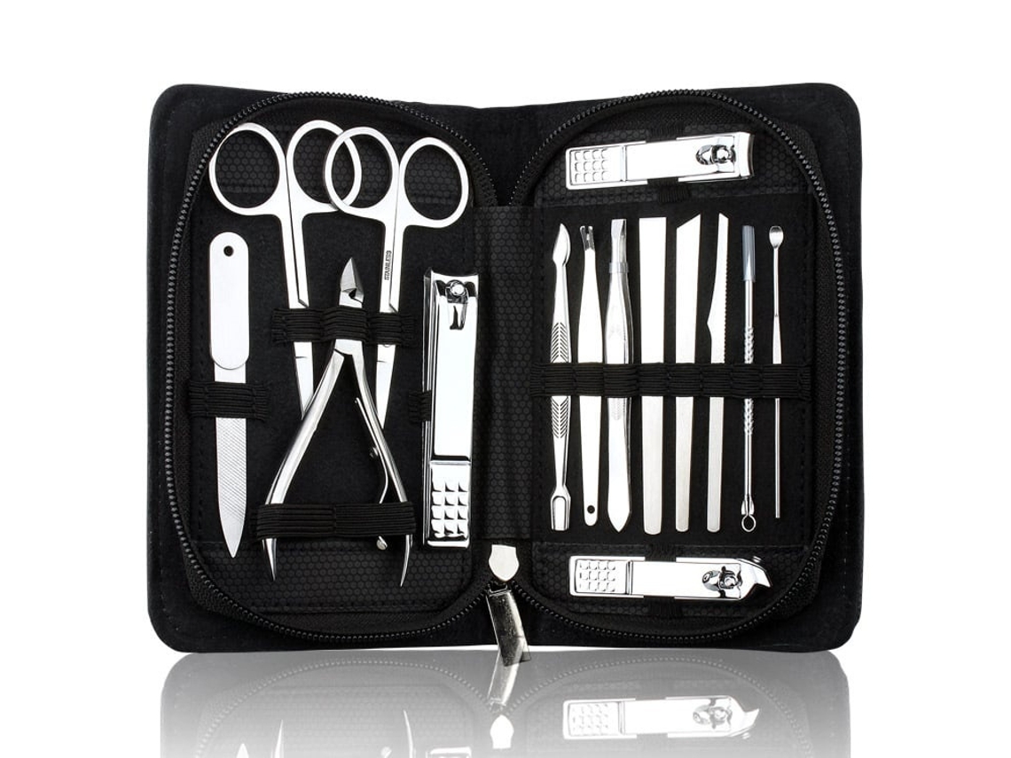 Lurelia Conjunto De Cortadores De Unhas 15 Peças, Em Aço Inoxidável, Para Unhas Grossas, Ergonómico, Antiderrapante, Com Estojo