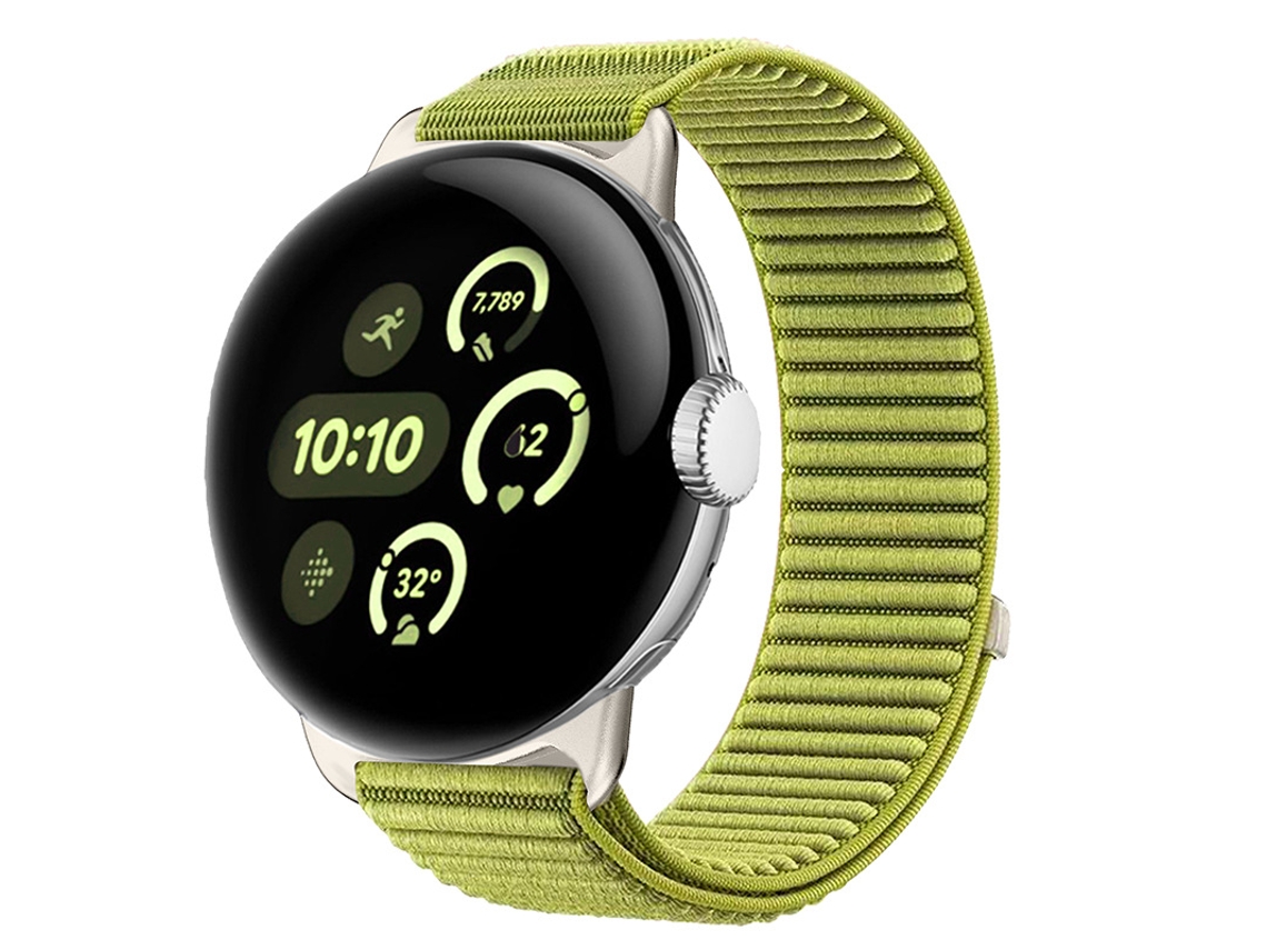 Pulseira para Google Pixel Watch 4/3, Nylon Trançado, 45mm (verde) czhmart