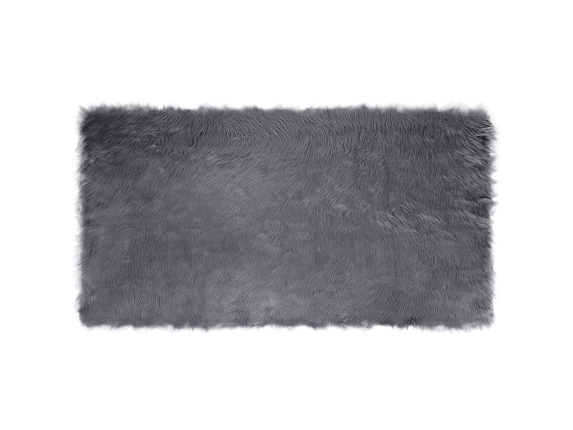 Vidaxl Tapete De De Ovelha Sintética Tafalla Antracite 80 X 150 Cm