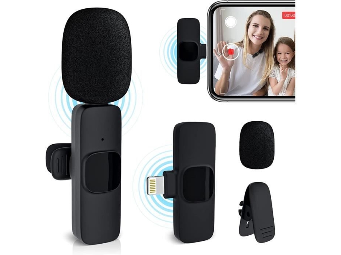 Microfone de lapela sem fio para iPhone, iPad, mini microfone para YouTube, transmissão ao vivo no Facebook, entrevista com vlogger, A683