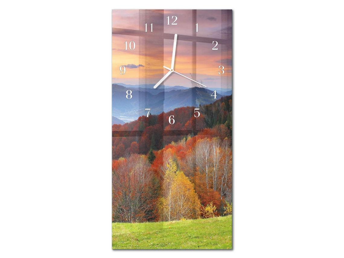 Relógio De Parede De Vidro Multicolor Espelharte (30x60 Cm)