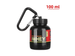 Mini Garrafa de Água Proteica Portátil com Chaveiro, Funil para Saúde e Copo de Água Pequeno MDUG (preto)