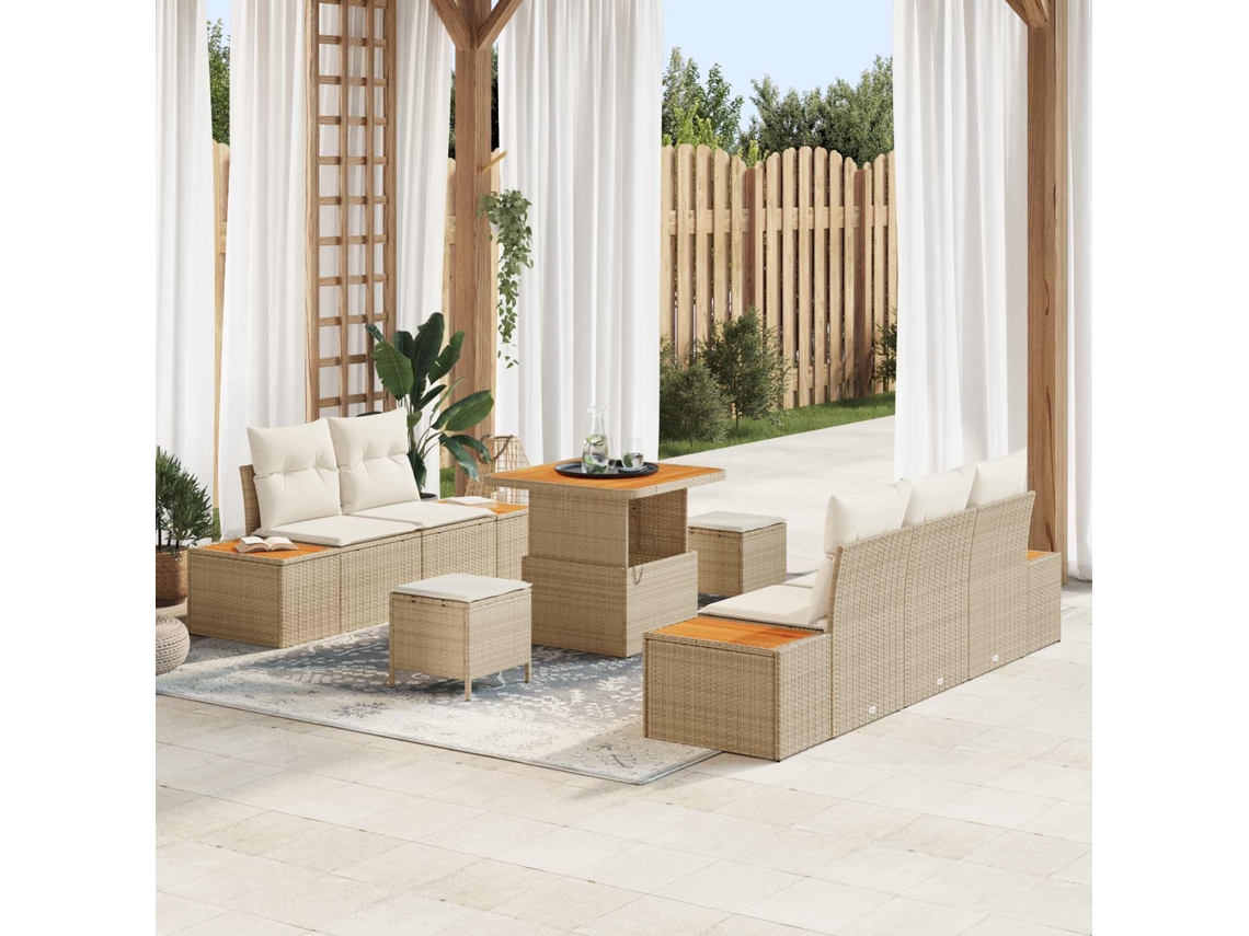 Vidaxl Conjunto De Sofá De Jardim 8 Unid. 7-número De Lugares