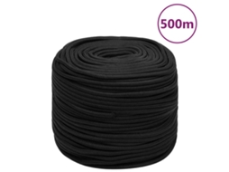 Vidaxl Corda De Barco 10 Mm 500 M Polipropileno Preto Completo