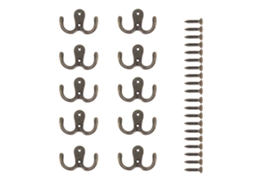 Conjunto De 10 Ganchos Metálicos Duplos Com Parafuso Para Roupas, Ideais Para Organização Doméstica, Prateleiras, Gavetas, Armários E Casa De Banho