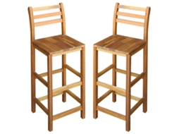 Bancos de Bar 2 Pcs Madeira de Acácia Maciça MAISON EXCLUSIVE