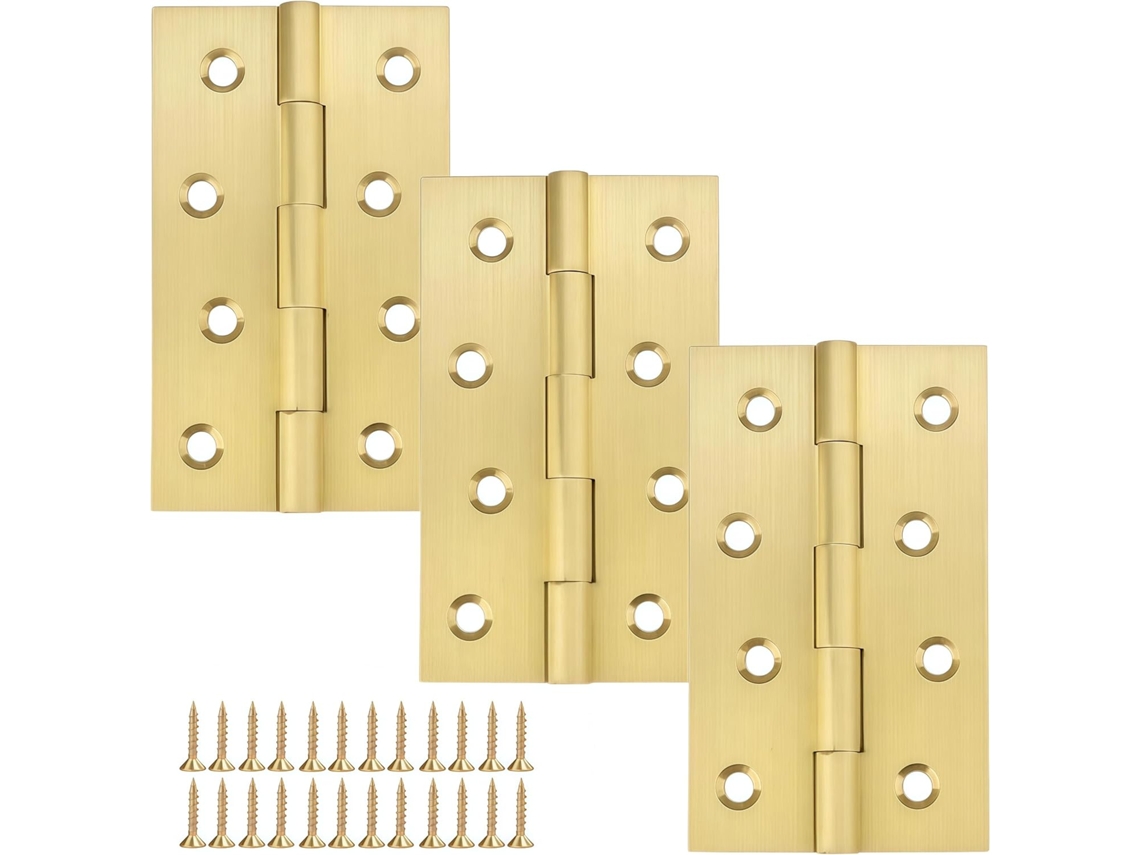 Dobradiças De Latão Dobráveis, Pacote Com 3 Unidades, Para Joias, Caixas De Presente, Portas De Armários E Baús, Com