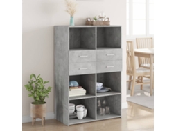 Vidaxl Armário Alto 80x42,5x124 Cm Derivados De Madeira Cinza Cimento